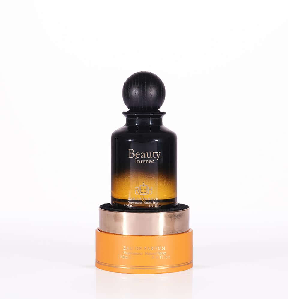 Beauty Intense perfume bottle displayed with its elegant packaging, showcasing a fresh and sensual fragrance.