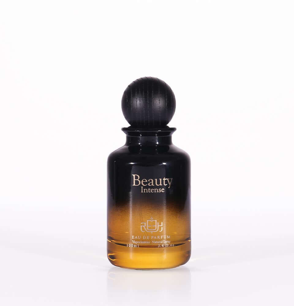 Beauty Intense fragrance bottle by Reeh Al Madinah with a stylish design and elegant gradient color.