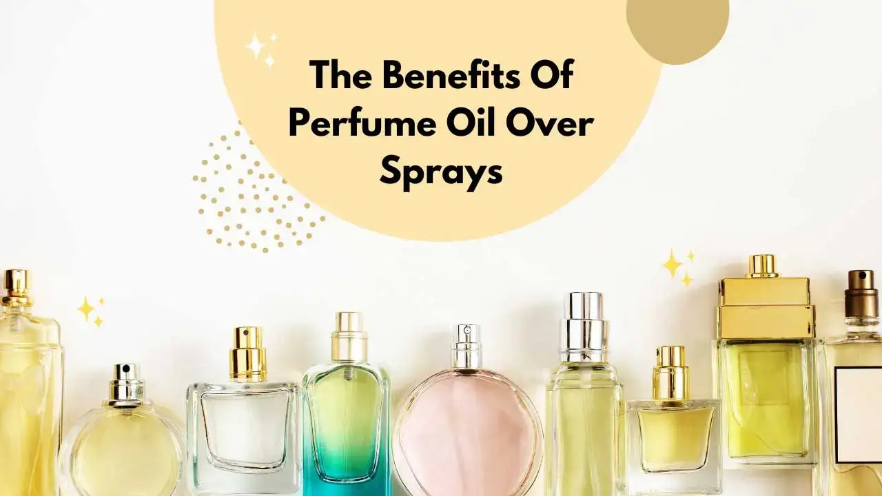 Perfume oil and perfume spray bottle in lines